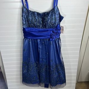 Dress Barn Short Formal Navy/purple Glitter size 16